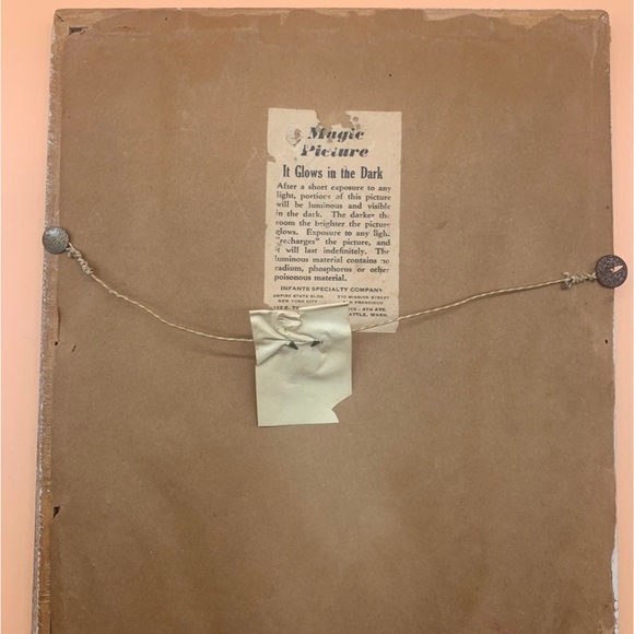 Vintage Nursery decor 1943 Magic Glow in the dark bear climbing in crib 8" x 10" - Picture 7 of 12